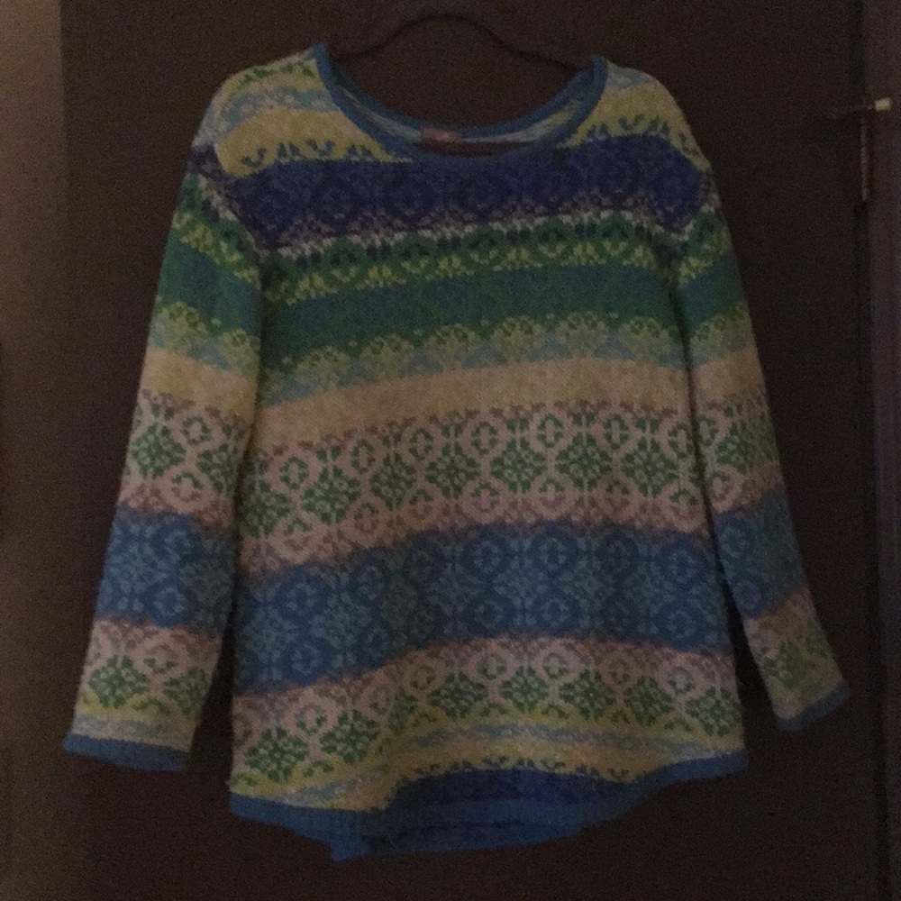 J.Jill blue and green sweater
